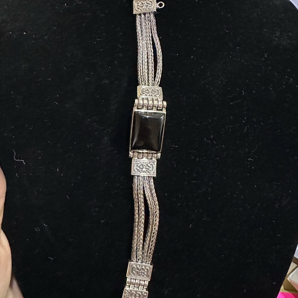 Opulenza Silver and Black Bracelet